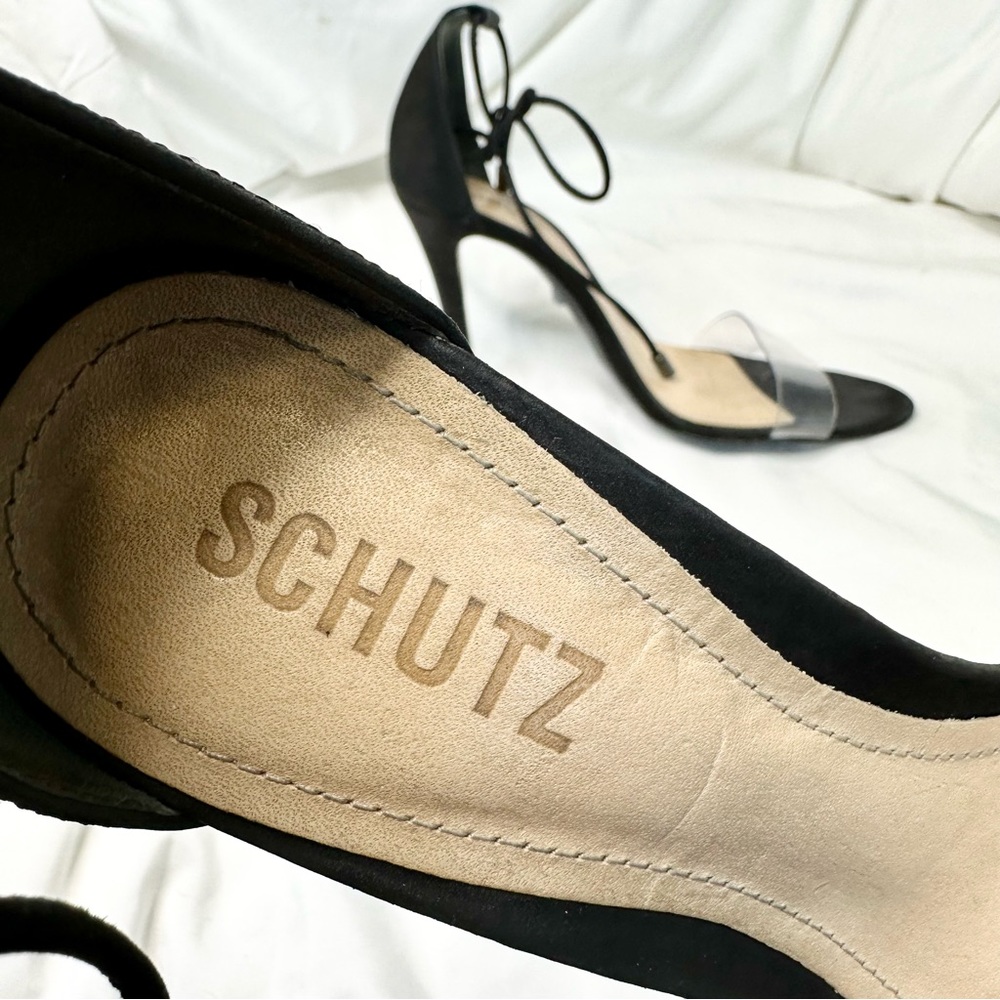 Schutz Josseana suede Clear Strap heels - Picture 16 of 17